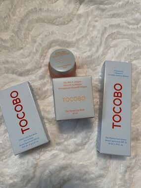 NIB TOCOBO K-Beauty Glazed Lip Mask, SPF 50 Sunscreen and Sunscreen Stick